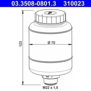 ATE Ausgleichsbehälter, Bremsflüssigkeit 03.3508-0801.3 Kostenfreie Lieferung