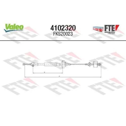 VALEO Seilzug, Kupplungsbetätigung FTE CLUTCH ACTUATION 4102320 Neue Kollektion