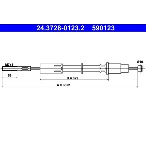 ATE Seilzug, Kupplungsbetätigung 24.3728-0123.2 Direktkauf